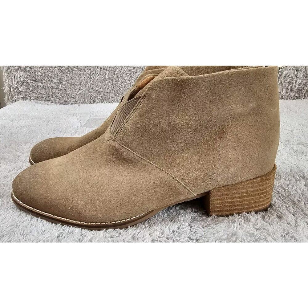 Softwalk‎ Womens Rocklin Brown Leather Back Zip Ankle Booties Stack Heel Sz 12 M